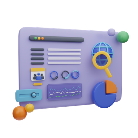 Web Search Landing Page  3D Illustration