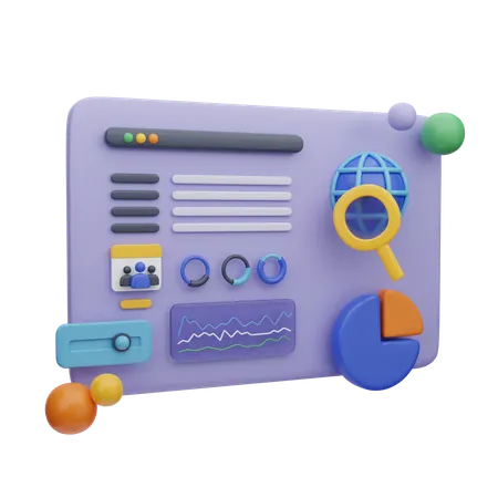 Web Search Landing Page  3D Illustration