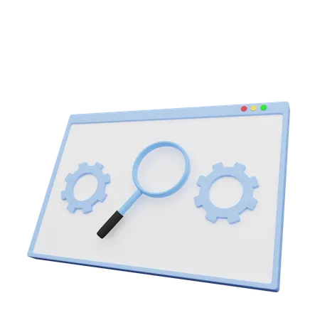 Web Search Setting  3D Illustration