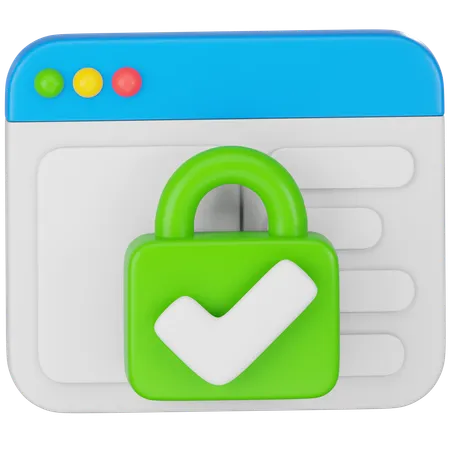 Secure Web Browsing Padlock Symbol Concept 3D Icon