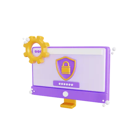 3 D Web Security Icon Isolated Object 3D Icon
