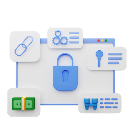 Web Security Dashboard  3D Illustration