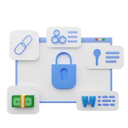 Web Security Dashboard  3D Illustration