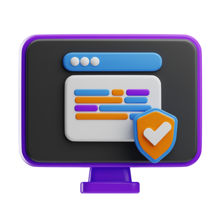 Web Security Internet Security  3D Icon