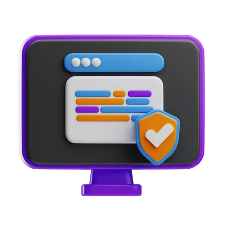 Web Security Internet Security  3D Icon