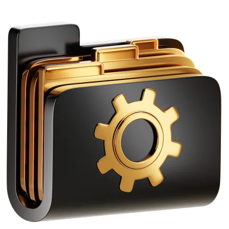 A Folder Icon Resembling Gears Or A Settings Cog Organizing Configuration Or Settings Options 3D Icon