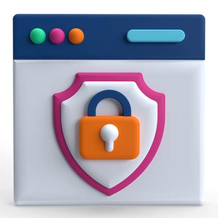 Web Shield  3D Icon