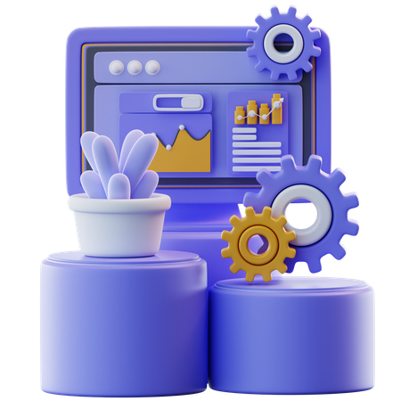 Web Startup Maintenance  3D Icon