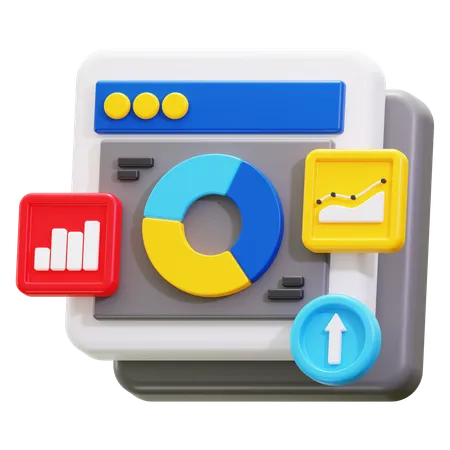 Web statistic  3D Icon