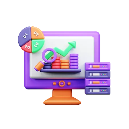 Web statistics  3D Icon