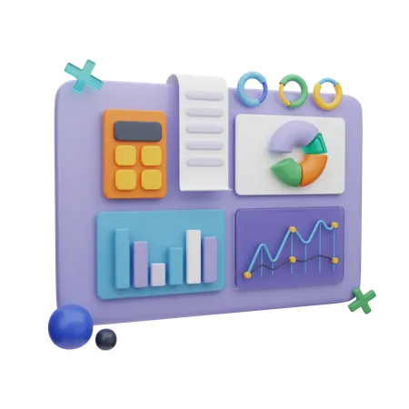 Web Statistics Dashboard  3D Illustration