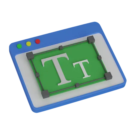 Web Text  3D Icon