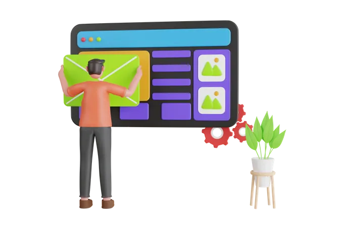 Web UI UX Design Web Development Concept UI And UX Designers Creating Functional Web Interface Design For Websites And Mobile Apps 3 D Illustration 3D Illustration