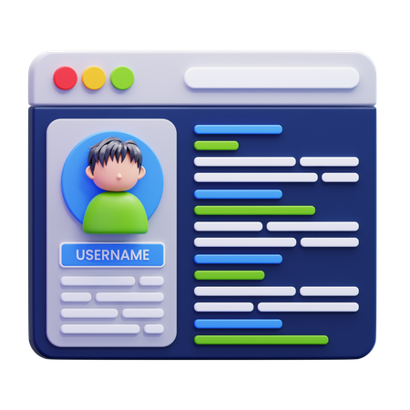 Web User  3D Icon