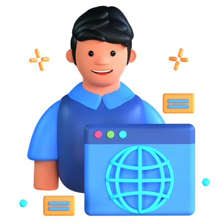 Web User  3D Icon