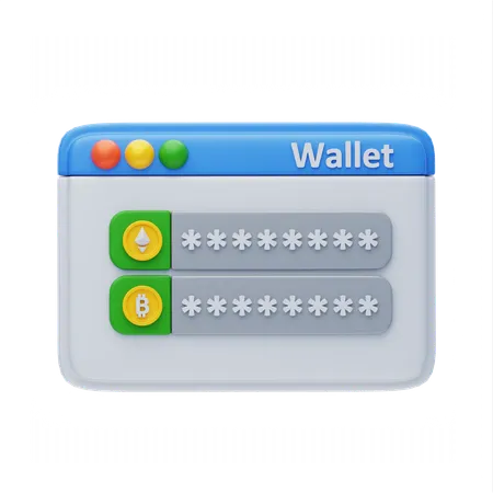 Web Wallet  3D Icon