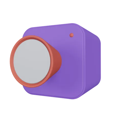 Webcam UI 3 D Illustration With Purple White And Red Color 3D Illustration