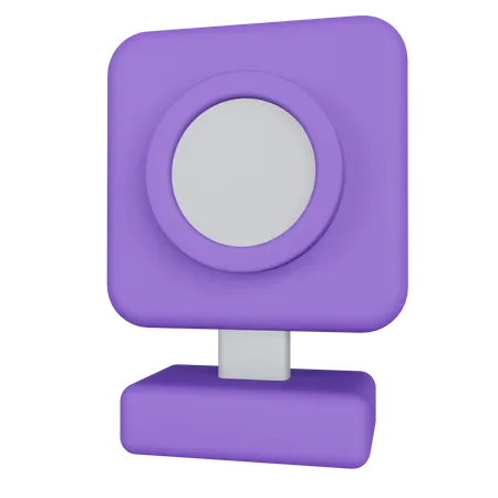 Webcam UI 3 D Illustration With Purple And White Color 3D Illustration