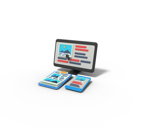 Webdesign Bild responsive  3D Icon