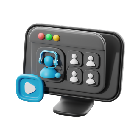 Webinaire de cours en ligne  3D Icon