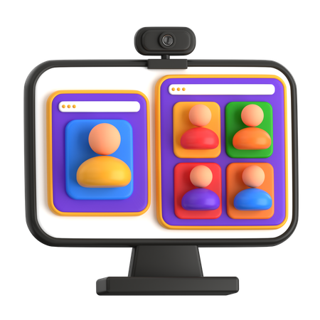 Webinaire réunions en ligne  3D Icon