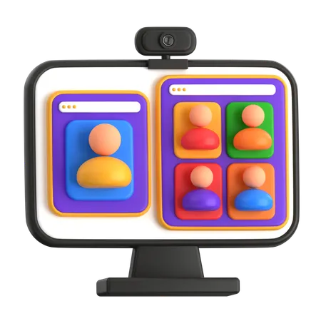 Webinaire réunions en ligne  3D Icon