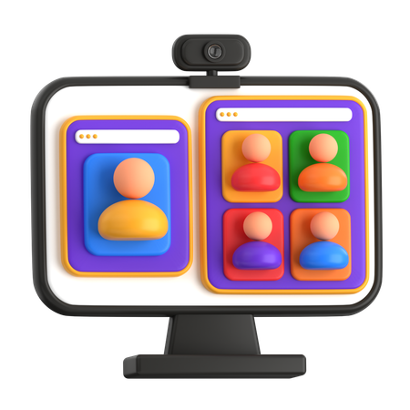 Webinare und Online-Meetings  3D Icon