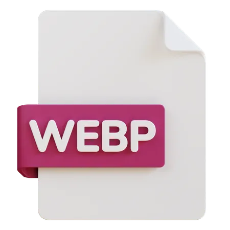 3 D Illustration Of Webp File Extension 3D Icon