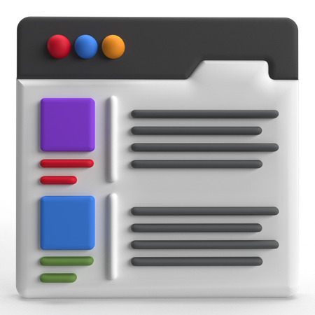 웹 페이지  3D Icon