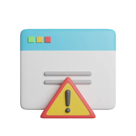 Webpage Alert Caution 3D Icon