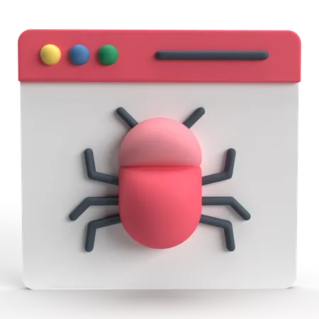 Webpage Bug  3D Icon