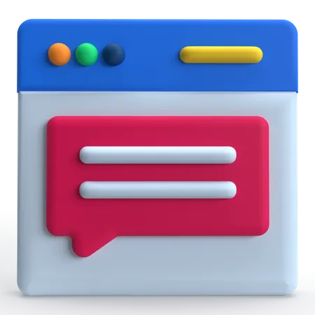 Webpage Chat  3D Icon