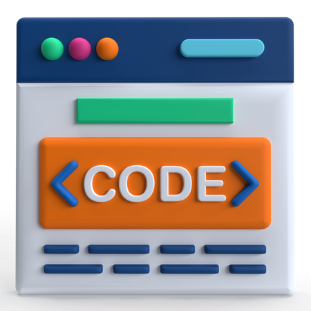 Webpage Code  3D Icon