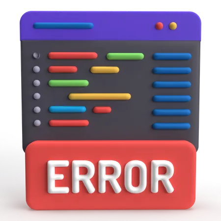 Webpage Error  3D Icon