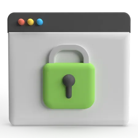 Webpage Locker  3D Icon