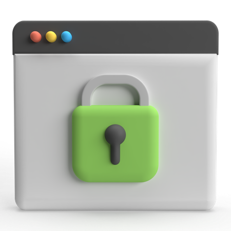 Webpage Locker  3D Icon