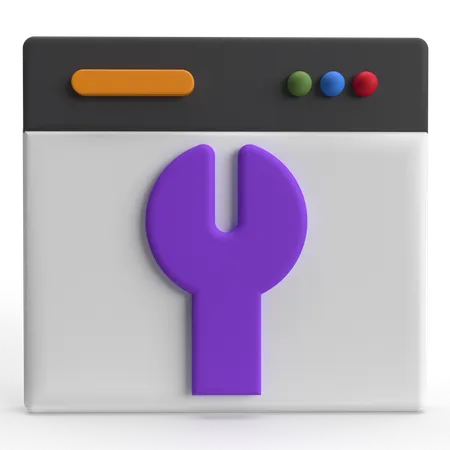 Webpage Maintenance  3D Icon