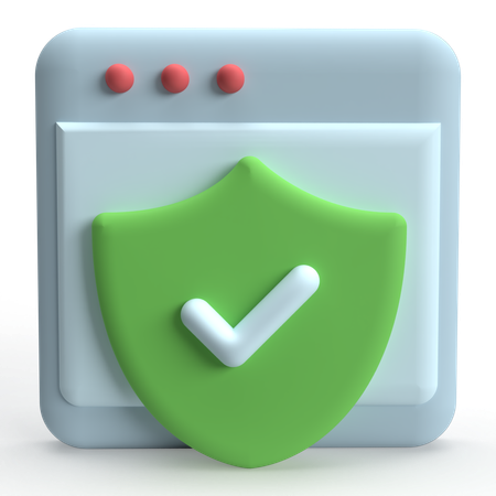 웹페이지 보안  3D Icon