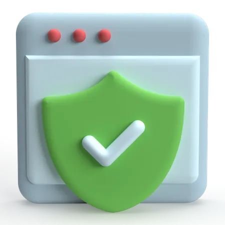 웹페이지 보안  3D Icon