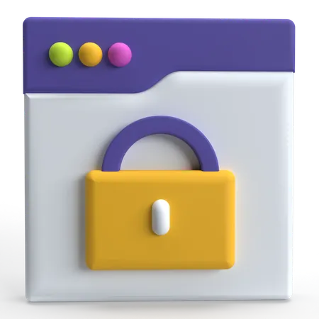 Webpage Security  3D Icon
