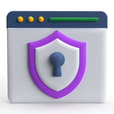 Webpage Security  3D Icon