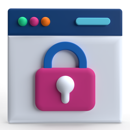 Webpage Security  3D Icon