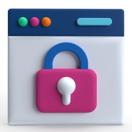 Webpage Security  3D Icon