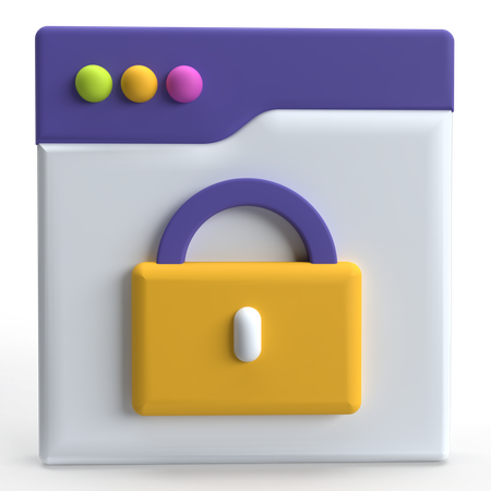 Webpage Security  3D Icon