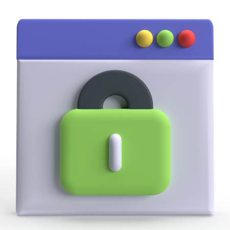Webpage Security  3D Icon