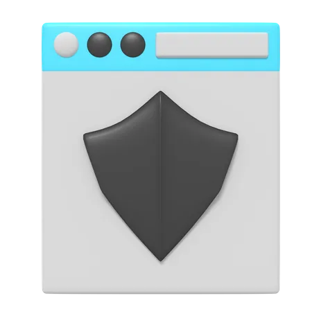 Security Shield Of Webpage Online 3D Icon