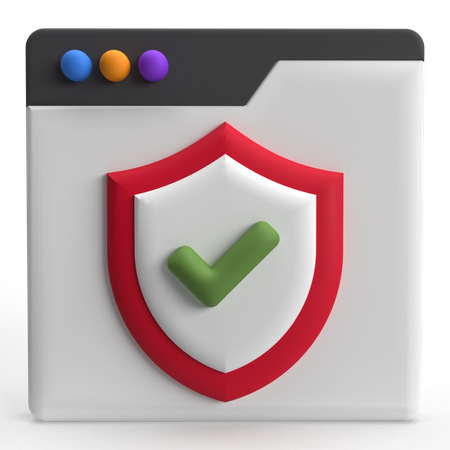 Webpage Shield  3D Icon