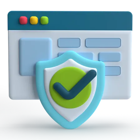 Webpage Shield  3D Icon