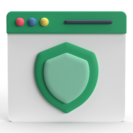 Webpage Shield  3D Icon
