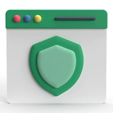 Webpage Shield  3D Icon